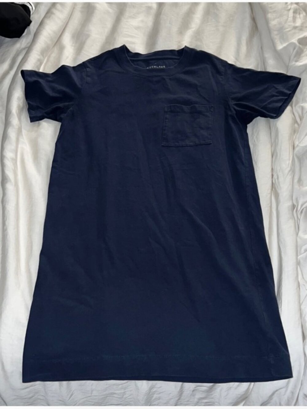 Everlane Weekend Tee Dress Organic Cotton Navy Blue Size small - Picture 2 of 4